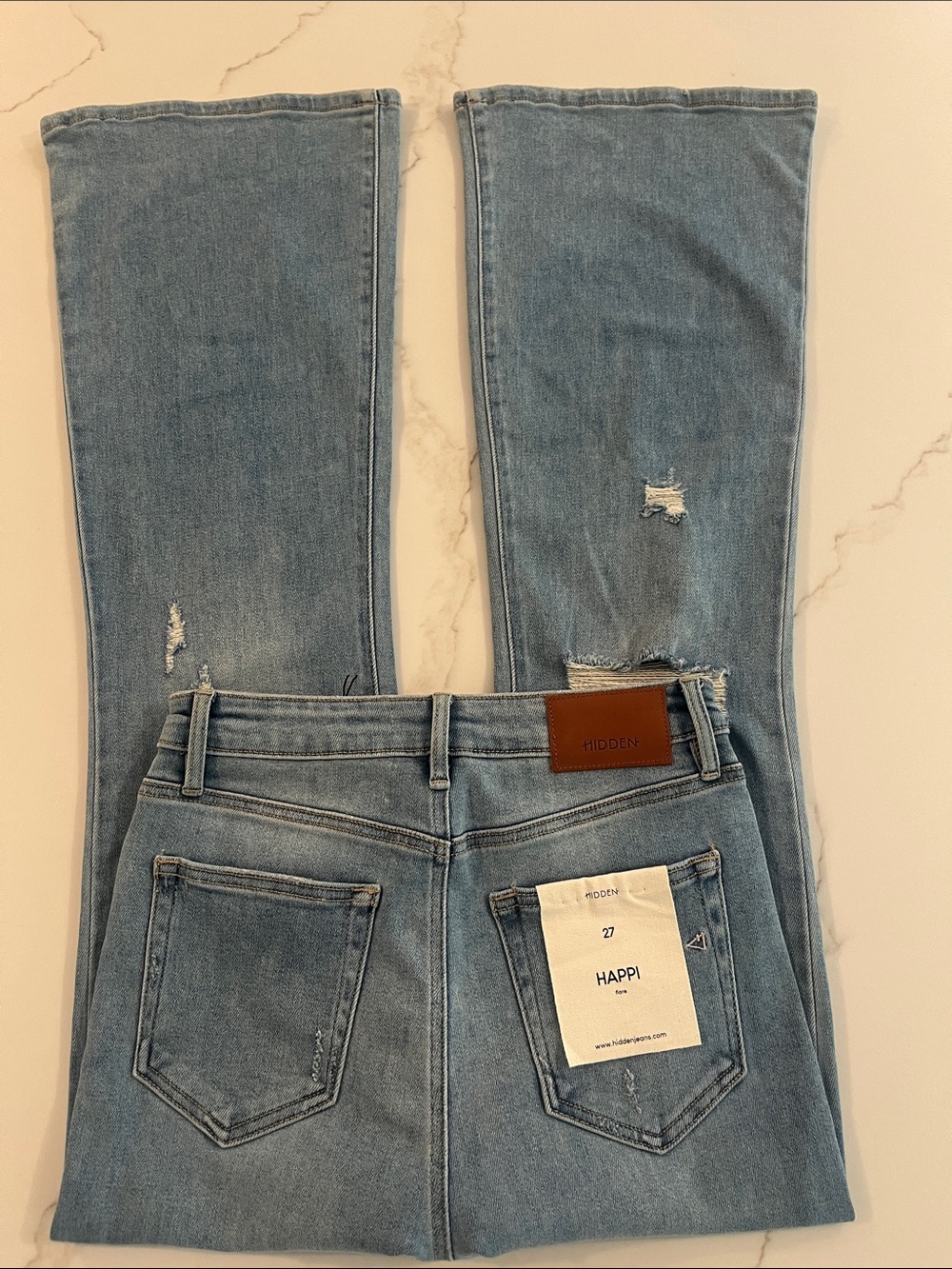 Hidden NEW The Happi Distressed Stretch Flare Jeans 27 - Picture 9 of 9